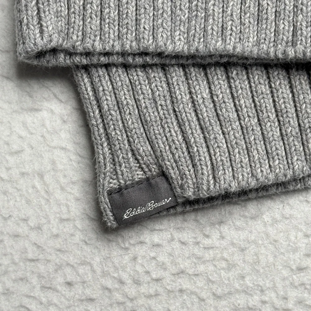 Eddie Bauer Sweater Mens 2XL Gray Striped 100% Cotton Crew Neck Casual Pullover - Picture 8 of 9